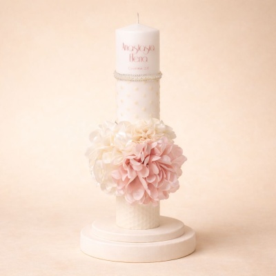 lumanare de botez florala