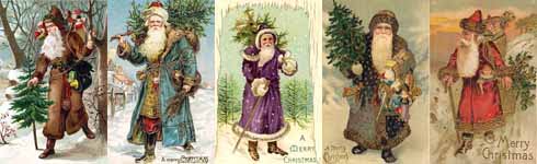 Moș Crăciun a fost prezentat de-alungul timpului imbracat în haine de culori diferite