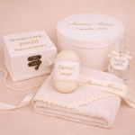 Trusou de botez fetiță cu tulle alb și buline - Model Daisy Alb - imagine 4