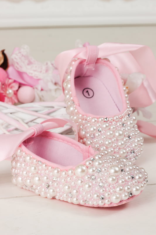 Balerini Pink Pearls pentru fetite