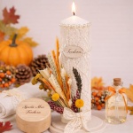 Lumânare de botez în nuanțe de toamnă – Model Autumn Bloom - imagine 3