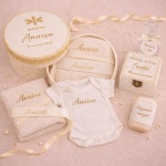 Trusou de botez fetiță complet auriu- Model Queen Bee - imagine 4