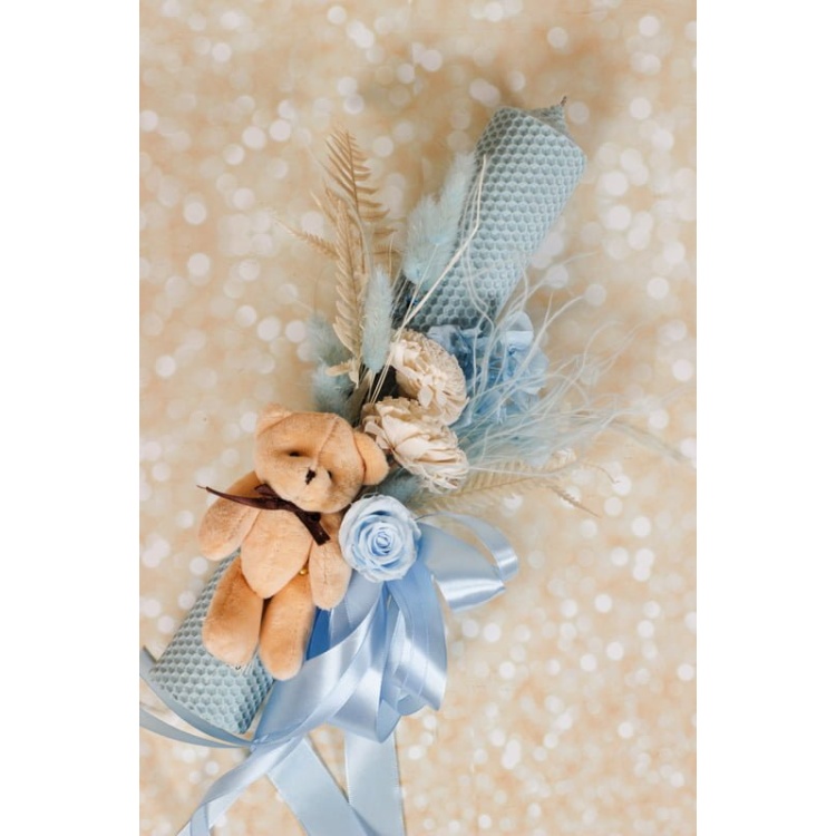Lumanare Botez Ursulet Floral - Ceara Naturala - imagine 4