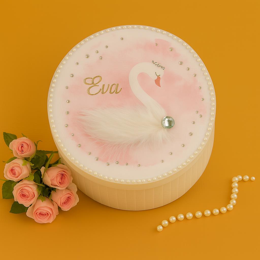 ad23633e-8fbb-407b-8098-5bf31a5facb4 Trusou elegant pentru fetiță cu lebădă și detalii roz - Model Swan Queen - imagine 1