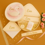 Trusou elegant pentru fetiță cu lebădă și detalii roz - Model Swan Queen - imagine 5