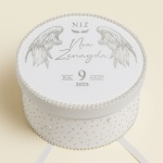 Trusou De Botez cu detalii argintii si perle - Model Înaripat Silver