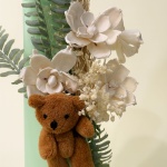 Lumanare de Botez pentru băiețel din parafină verde și ursuleț - Model Sage - imagine 2