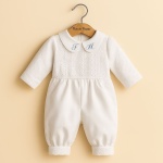 Salopetă fetiță și băiețel, elegantă cu detalii brodate - Model Sol