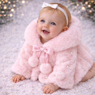 Blăniță botez fetiță roz pudrat iarna – Casandra
