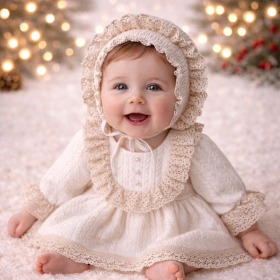 rochita din tricot cu dantela