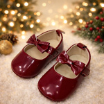 pantofiori botez iarnă bordo
