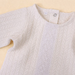 Costum botez din bumbac tip împletitură – Model Aris - imagine 2