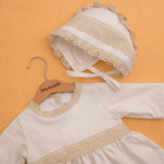 Rochiță botez din bumbac cu dantelă – Model Sofia - imagine 4