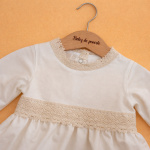 Rochiță botez din bumbac cu dantelă – Model Sofia - imagine 2
