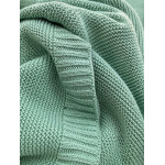 Păturică Botez Verde Mentă Personalizată cu Nume – Tricotată Premium | Model Maya - imagine 3